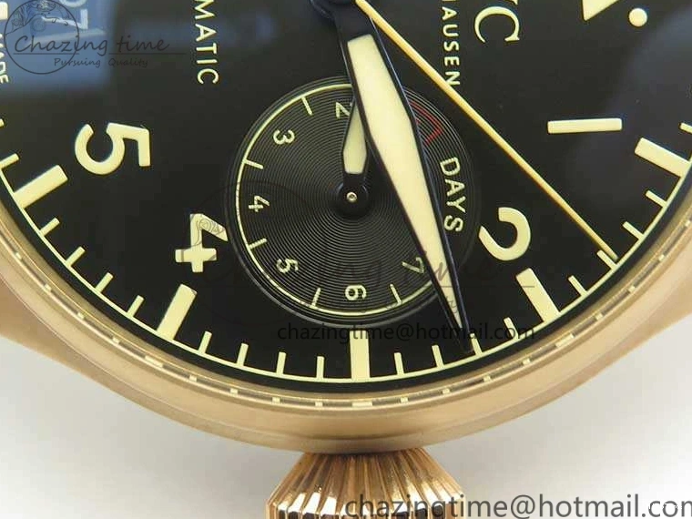 MIROTIME 0331 Big Pilot IW510301 Satin-Polished RG YLF Best Edition Black Dial On Leather Strap A Flexible 7222